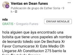 DEÁN FUNES: PEDIDO SOLIDARIO.