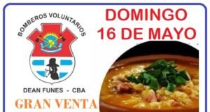 GRAN VENTA DE LOCRO DE BOMBEROS DEÁN FUNES A $200 LA PORCIÓN.