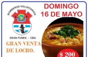 GRAN VENTA DE LOCRO DE BOMBEROS DEÁN FUNES A $200 LA PORCIÓN.