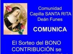 DEAN FUNES: LA COMUNIDAD SANTA RITA REALIZARÁ ESTE VIERNES 04 DE JUNIO EL SORTEO DEL BONO CONTRIBUCIÓN POSPUESTO LA SEMANA ANTERIOR.
