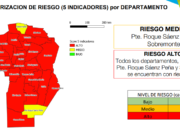 MAPA COVID PROVINCIAL: 24 DEPARTAMENTOS EN RIESGO ALTO POR LA CANTIDAD DE CASOS QUE REGISTRAN.