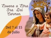 PATRONALES DEÁN FUNES: CONTINÚA LA NOVENA DE LA VIRGEN DEL CARMEN Y EL REZO DEL ROSARIO POR GOOGLE MEET.