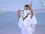 ENORME ORGULLO NACIONAL: LA PEQUE PARETO PORTÓ LA BANDERA OLÍMPICA REPRESENTANDO AL CONTINENTE AMERICANO Y COMO TRABAJADORA DE SALUD EN PANDEMIA.