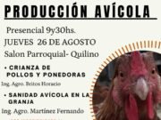 CAPACITACIÓN QUILINO: ESTE JUEVES SE DICTARÁ EL CURSO DE PRODUCCIÓN AVÍCOLA.