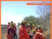 DEÁN FUNES: BOMBEROS ASISTIERON A UN CABALLO HERIDO QUE FUE ATROPELLADO POR UN TREN.