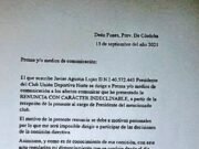 RENUNCIA EN LA LIGA ISCHILÍN: EL PRESIDENTE DE UNIÓN DEPORTIVA NORTE DEBIÓ DEJAR SU CARGO POR MOTIVOS PERSONALES.