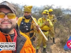 DEFENSA CIVIL QUILINO Y BOMBEROS COLABORAN EN LOS INCENDIOS DE LA REGIÓN.