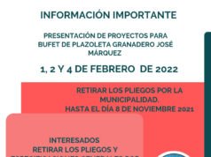 TULUMBA: LLAMAN A LA PRESENTACIÓN DE PROYECTOS PARA EL BUFFET DE LA PLAZOLETA GRANADERO MARQUEZ EN FEBRERO.