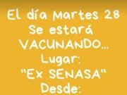 TULUMBA: ESTE MARTES 28 HABRÁ JORNADA DE VACUNACIÓN.