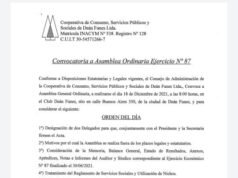 LA COOPERATIVA CONVOCA A ASAMBLEA ORDINARIA PARA EL 18 DE DICIEMBRE.
