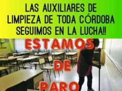 AUXILIARES ESCOLARES DE DEÁN FUNES PARAN EN PEDIDO DE SALARIOS DIGNOS Y CONTRA DE LA TERCERIZACIÓN DE SUS LABORES.