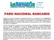 EL 28 DE ABRIL HABRÁ PARO BANCARIO A NIVEL NACIONAL.