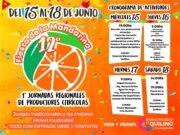HOY COMIENZAN LAS ACTIVIDADES EN EL MARCO DE LA 12° FIESTA DE LA MANDARINA EN QUILINO.