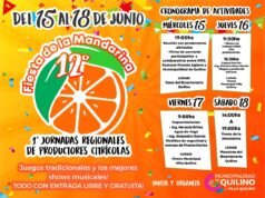 HOY COMIENZAN LAS ACTIVIDADES EN EL MARCO DE LA 12° FIESTA DE LA MANDARINA EN QUILINO.