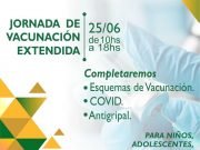 EL SÁBADO 25 DE JUNIO HABRÁ JORNADA EXTENDIDA DE VACUNACIÓN EN EL HOSPITAL ROMAGOSA.