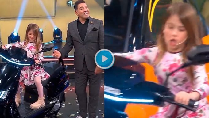 VIRAL: LA HIJITA DE MARÍA FERNANDA CALLEJÓN ACELERÓ UNA MOTO EN EL PROGRAMA DE IÚDICA.