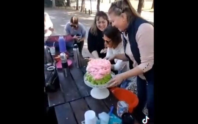 PASA EN REDES: UN GRUPO DE AMIGAS SACARON UNA TORTA DE UNA PALANGANA DE UNA MANERA MUY GRACIOSA. ¡MIRÁ!
