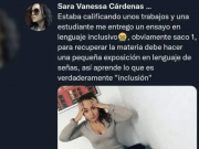 PASA EN REDES: DESAPROBÓ A UNA ALUMNA POR ESCRIBIR EN LENGUAJE INCLUSIVO Y LE PIDIÓ EXPONER EN LENGUA DE SEÑAS: “¡ASÍ APRENDE!”.