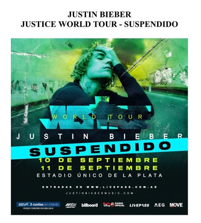 JUSTIN BIEBER SUSPENDE SUS FECHAS EN ARGENTINA DEBIDO AL SÍNDROME DE RAMSAY – HUMT QUE LE PARALIZA PARTE DE SU ROSTRO.