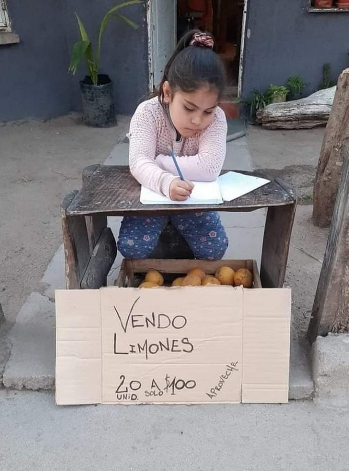 PASA EN REDES: UNA NENA CORDOBESA VENDE LIMONES PARA TENER SU PROPIA PLATA Y COMPRARSE ROPA.