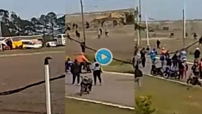 PASA EN REDES: MIRÁ LOS VIDEOS DEL ENFRENTEAMIENTO DE HINCHAS DE TALLERES CON PIQUETEROS DEL POLO OBRERO EN SANTA FÉ.