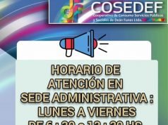 DESDE ESTA SEMANA COSEDEF CAMBIA SUS HORARIOS DE ATENCIÓN.