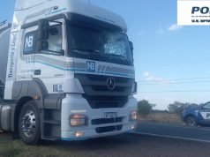 RUTA 60: UN CAMIONERO RESULTÓ CON SU ROSTRO HERIDO DEBIDO A QUE UN CAÑO ROMPIÓ EL PARABRISAS. EL MISMO SE DESPRENDIÓ DE OTRO CAMIÓN QUE IBA ADELANTE.