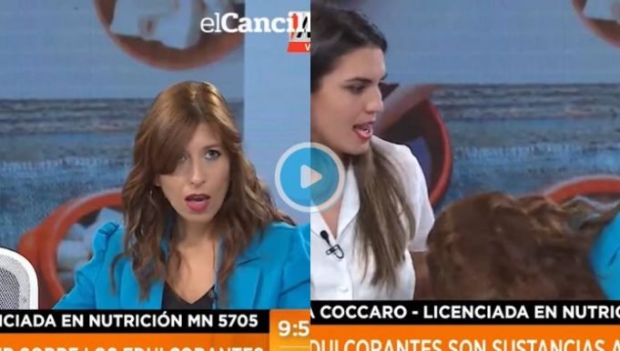 PASA EN REDES: UNA NUTRICIONISTA SE DESMAYÓ EN VIVO EN UN NOTICIERO CUANDO HABLABA DEL CONSUMO DE AZÚCAR Y EDULOCRANTE.