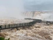 BUSCAN INTENSAMENTE A UN HOMBRE QUE SE CAYÓ DE UNA PASARELA EN LAS CATARATAS DEL IGUAZÚ EN MEDIO DE LA GRAN CRECIENTE.