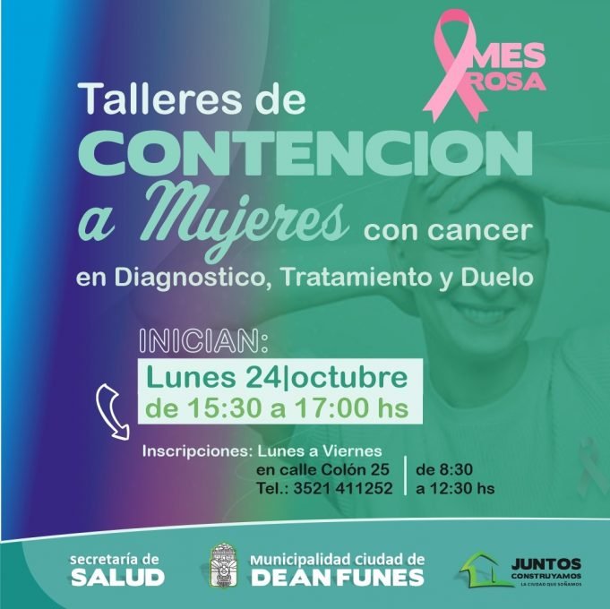 LA RAAC DEÁN FUNES COMIENZA HOY CON LOS TALLERES DE CONTENCIÓN RELACIONADOS AL CÁNCER DE MAMA.