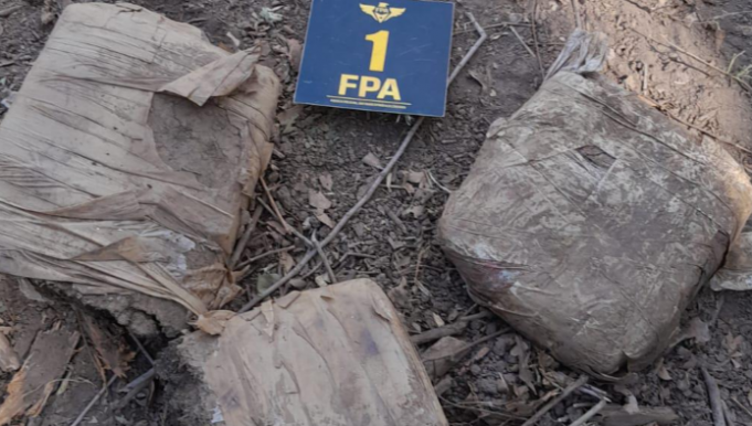 ¡COMO EN LAS PELÍCULAS!: HALLARON TRES LADRILLOS DE MARIHUANA ENTERRADOS EN UN TERRENO QUE ESTABAN DESMALEZANDO.