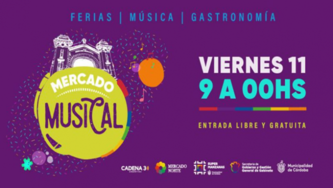 VIERNES DE MERCADO MUSICAL EN CÓRDOBA: DESDE LA TARDE ACTUARÁN GRATIS TRULA, BANDA MIX, THE MONKEY, DESAKTA2, ENTRE OTROS.