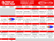 FARMACIAS DE TURNO FEBRERO 2023.