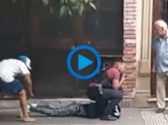 PASA EN REDES: UN LADRÓN REDUCIDO EN EL PISO POR UN POLICÍA FUE ASALTADO POR OTRO DELINCUENTE QUE LE ROBÓ LAS ZAPATILLAS ¡MIRÁ!