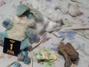 INCREÍBLE: UN HOMBRE ESCONDÍA DROGAS Y DINERO EN EL PELUCHE DE SU HIJA. TRAS UN ALLANAMIENTO FUE DETENIDO POR LA FPA.