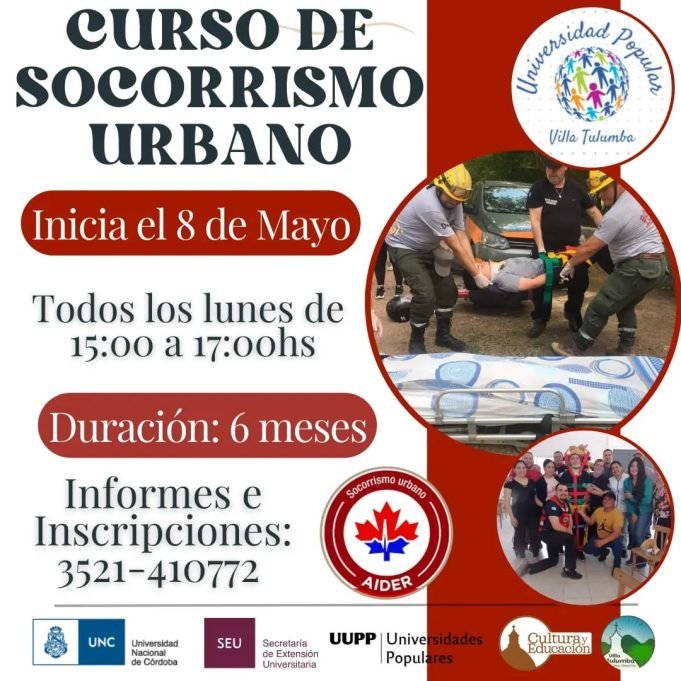 VILLA TULUMBA: YA ESTAN ABIERTAS LAS INSCRIPCIONES PARA EL CURSO DE SOCORRISMO URBANO.