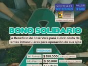 YA ESTÁ A LA VENTA EL BONO SOLIDARIO A BENEFICIO DE JOSÉ VERA. TIENE UN VALOR DE $500 Y HAY GRANDES PREMIOS.