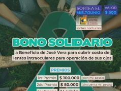 YA ESTÁ A LA VENTA EL BONO SOLIDARIO A BENEFICIO DE JOSÉ VERA. TIENE UN VALOR DE $500 Y HAY GRANDES PREMIOS.