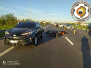 UNA MOTO CHOCÓ A MICHAEL SANTOS EN CIRCUNVALACIÓN JUSTO CUANDO IBA RUMBO AL ENTRENAMIENTO DE TALLERES.