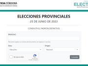 ELECCIONES 2023: YA SE PUEDE CONSULTAR EL PADRÓN DEFINITIVO PROVINCIAL MEDIANTE LA WEB.