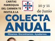 COLECTA ANUAL DE CÁRITAS: ESTE SÁBADO 10 Y DOMINGO 11 DE JUNIO VOLUNTARIOS VISITARÁN TU DOMICILIO.