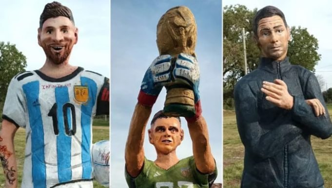 PASA EN REDES: LAS ESTATUAS DE MESSI, DIBU Y SCALONI EN ENTRE RÍOS QUE CAUSARON UNA OLA DE MEMES Y OPINIONES. ¡NI SE PARECEN!