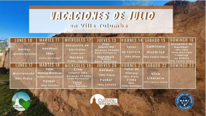 VACACIONES DE INVIERNO EN VILLA TULUMBA ¡CONOCÉ EL CRONOGRAMA DE ACTIVIDADES PROGRAMADAS!