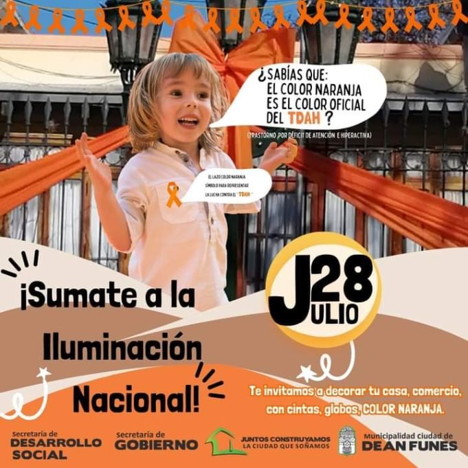 DEÁN FUNES: CONCIENTIZACIÓN SOBRE TDAH ¡SUMATE CON ALGO DE COLOR NARANJA!