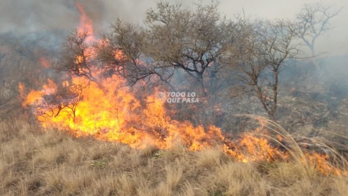 PJE. SANTA CRUZ – DPTO. TULUMBA: SE INICIÓ UN FOCO ÍGNEO Y SE QUEMARON 4 HECTÁREAS DURANTE LA TARDE DE HOY.