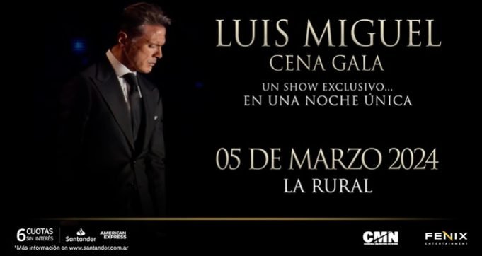 CARÍSIMO: DIFUNDIERON LOS PRECIOS PARA LOS RECITALES DE LUIS MIGUEL EN 2024.