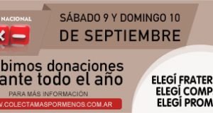 ESTE FIN DE SEMANA SE REALIZARÁ LA COLECTA NACIONAL MÁS POR MENOS.