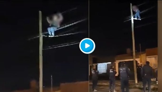 ROBABA CABLES, QUEDÓ ATRAPADO Y DETENIDO. LA POLICIA LO RESCATÓ. ¡MIRÁ!