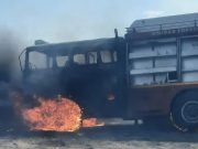 INCENDIO EN BARRANCA YACO: SE QUEMÓ UNA UNIDAD FORESTAL DE BOMBEROS TOTORAL.