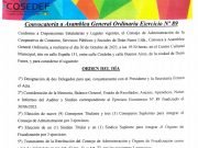 COSEDEF INFORMÓ QUE EL 30/10 SE REALIZARÁ LA ASAMBLEA GENERAL ORDINARIA.